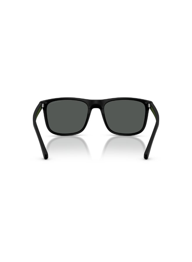 امبوريو ارماني نظارات شمسية بيضاوية - Ea 4129 - حجم العدسة: 56 مم - أسود غير لامع - Image 2