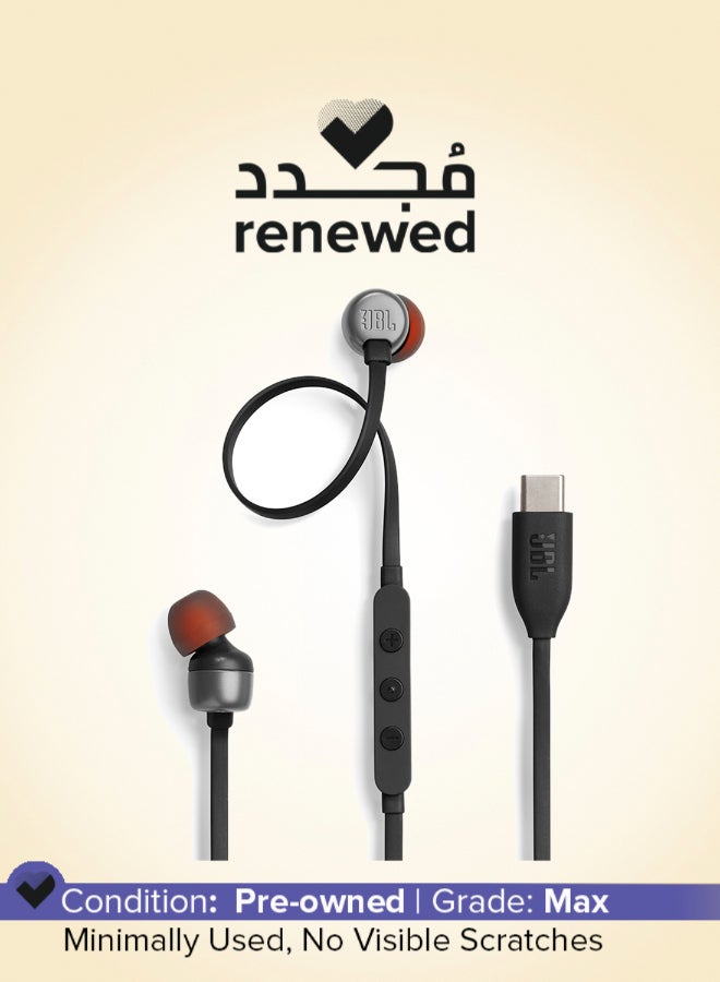 JBL Renewed - Tune 310C USB-C Wired Hi-Res In-Ear Headphones - Black - Image 1