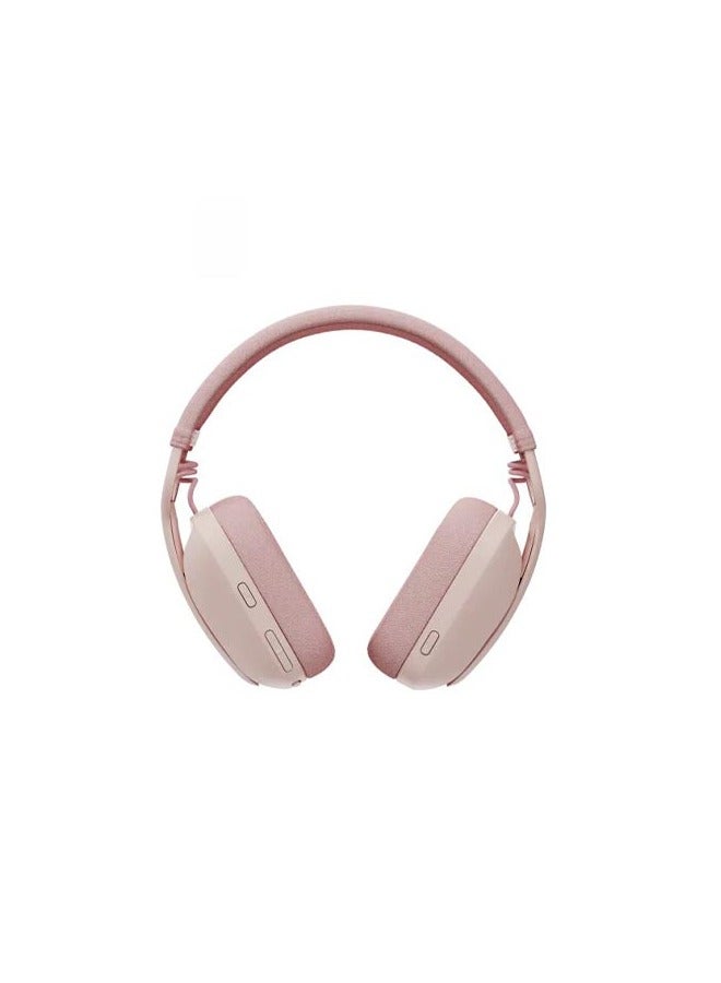 Logitech Renewed - Vibe 100 Lightweight Wireless Over Ear Headphones With Noise Cancelling Advanced Multipoint Bluetooth Works With Teams Google Meet Zoom Mac PC - Rose - Image 3