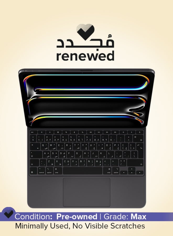 Apple Renewed - Apple iPad Magic Keyboard for iPad Pro 13-inch (M4), Great Typing Experience, Built-in Trackpad, Function Row, Arabic - Black - Image 1
