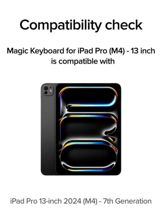Apple Renewed - Apple iPad Magic Keyboard for iPad Pro 13-inch (M4), Great Typing Experience, Built-in Trackpad, Function Row, Arabic - Black - Image 2