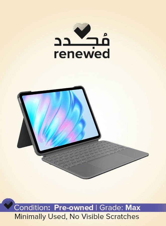 Logitech Renewed - Combo Touch iPad Air 11-inch (M2), iPad Air (5th gen - 2022) Keyboard Case - Arabic Layout - Oxford Grey - Image 1