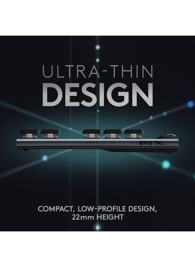 Logitech Renewed - G915 TKL Tenkeyless Lightspeed Wireless RGB Mechanical Gaming Keyboard - Black - Image 3