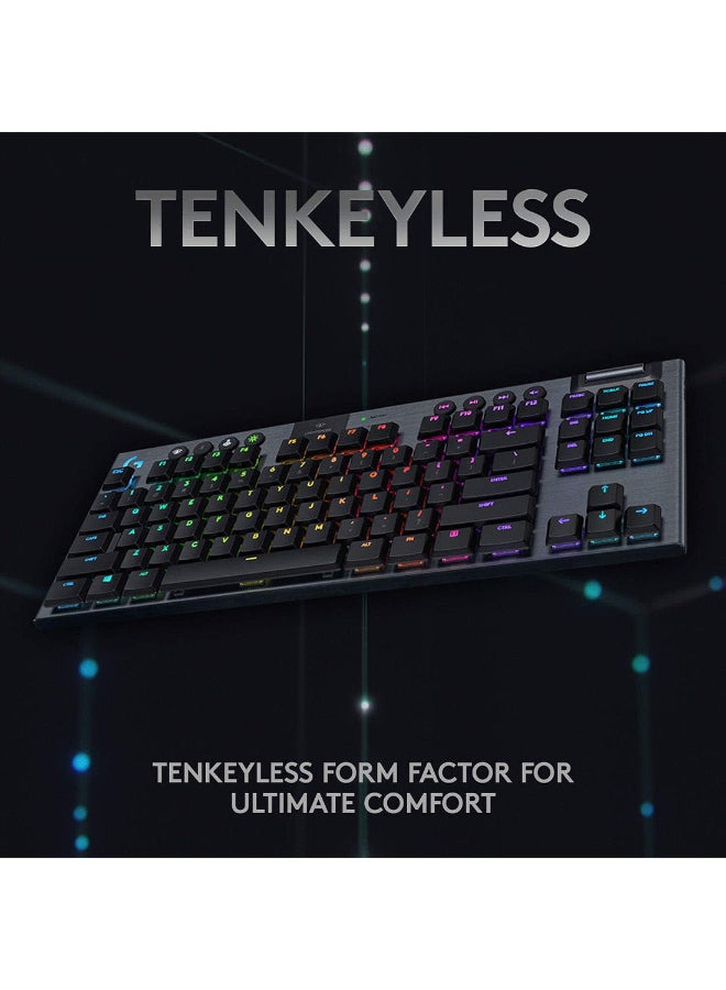 Logitech Renewed - G915 TKL Tenkeyless Lightspeed Wireless RGB Mechanical Gaming Keyboard - Black - Image 5