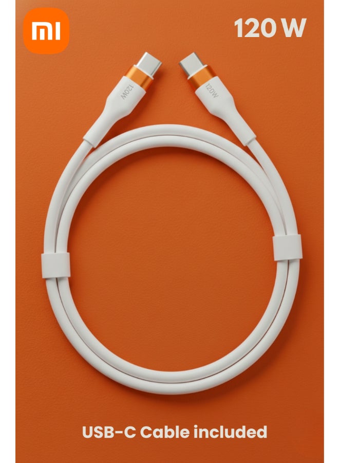 شاومي 120W GaN Ultra Fast Charger with USB-C and USB-A Ports, Compact High-Speed Travel Adapter Featuring Smart Safety and Heat-Efficient Performance, Suitable for Phones, Tablets and Laptops White - Image 3