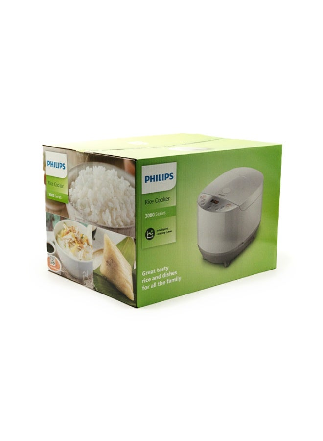 فيليبس طباخ أرز رقمي تسخين ذكي ثلاثي الأبعاد، 5 برامج مسبقة، متعدد الوظائف، وظيفة الحفاظ على الحرارة تلقائيًا، 1.8 لتر 940 واط HD4515/65 أبيض - Image 4