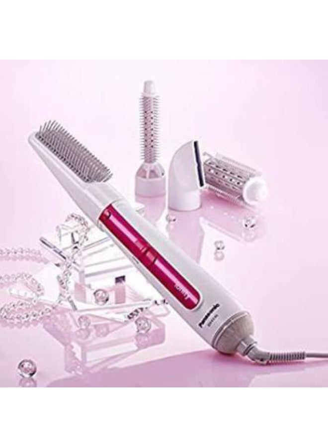 باناسونيك Renewed - Hair Styler 4-In-1, Ionity Blow Brush, Eh-Ke46 Pink/ White - Image 2