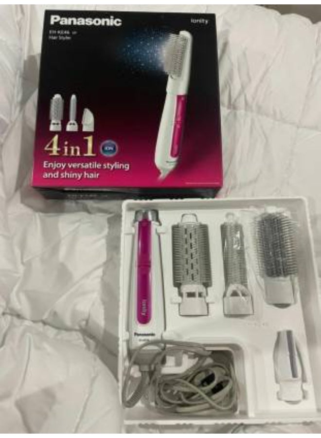 باناسونيك Renewed - Hair Styler 4-In-1, Ionity Blow Brush, Eh-Ke46 Pink/ White - Image 3