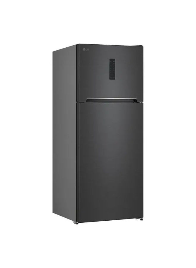 إل جي ثلاجة LG NoFrost بفريزر علوي، 401 لتر، موتور عاكس، أسود - GTF402SBAN - Image 3