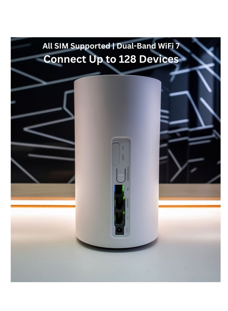 Zain MeiG -  5G CPE WiFi 7 Router SRT858M | Ultra-Fast 5G Speed | Dual-Band 2.4GHz & 5GHz | Support All Networks (STC,Mobily,Zain) | Connect Up to 128 Devices – White - Image 2