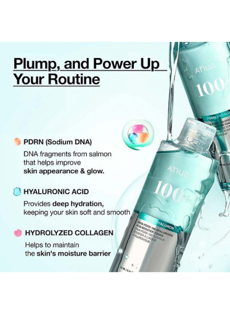 Anua PDRN 100 Hyaluronic Acid Booster Toner for Deep Hydration & Skin Repair 250ml - Image 3