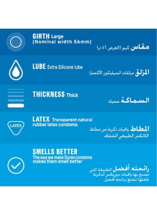 Durex Condoms Extra Large set of 12 pcs,56MM - Image 2
