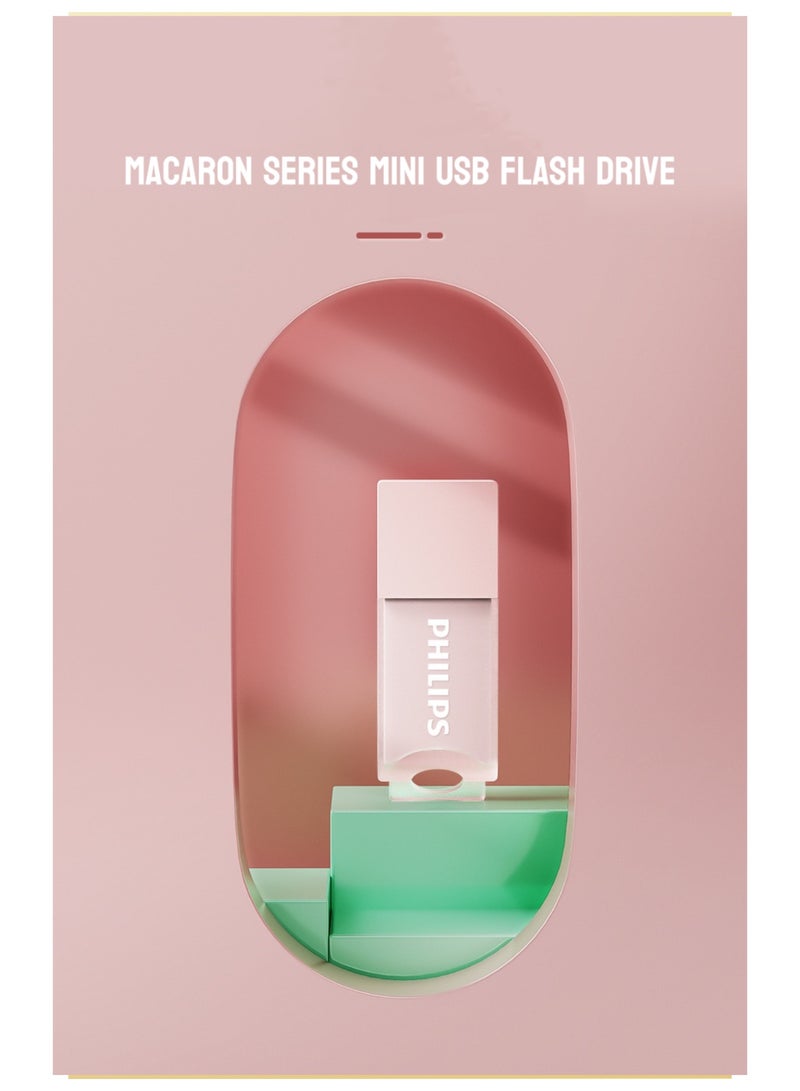 فيليبس Philips Warm Pink & Orange Metal Rotating Dual-Port Flash Drive – USB Type-C & A – High-Speed Transfer (150MB/s), Secure & Stylish for Business & Students – Customizable Gift (128 GB) 128 GB - Image 3