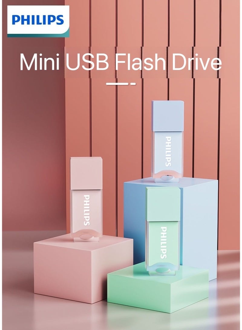 فيليبس Philips Warm Pink & Orange Metal Rotating Dual-Port Flash Drive – USB Type-C & A – High-Speed Transfer (150MB/s), Secure & Stylish for Business & Students – Customizable Gift (128 GB) 128 GB - Image 2