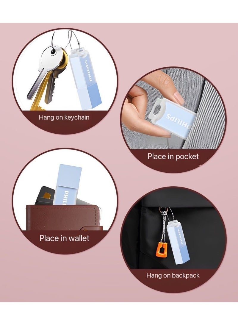 فيليبس Philips Warm Pink & Orange Metal Rotating Dual-Port Flash Drive – USB Type-C & A – High-Speed Transfer (150MB/s), Secure & Stylish for Business & Students – Customizable Gift (128 GB) 128 GB - Image 5