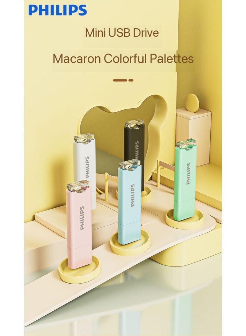 فيليبس Cute Mini Metal Flash Drive 64GB - USB 3.2 High-Speed, Waterproof, Portable for Students/Office/Car - Light Green (Gift-Ready) 64 GB - Image 3