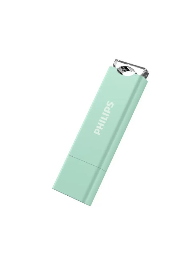 فيليبس Cute Mini Metal Flash Drive 64GB - USB 3.2 High-Speed, Waterproof, Portable for Students/Office/Car - Light Green (Gift-Ready) 64 GB - Image 2