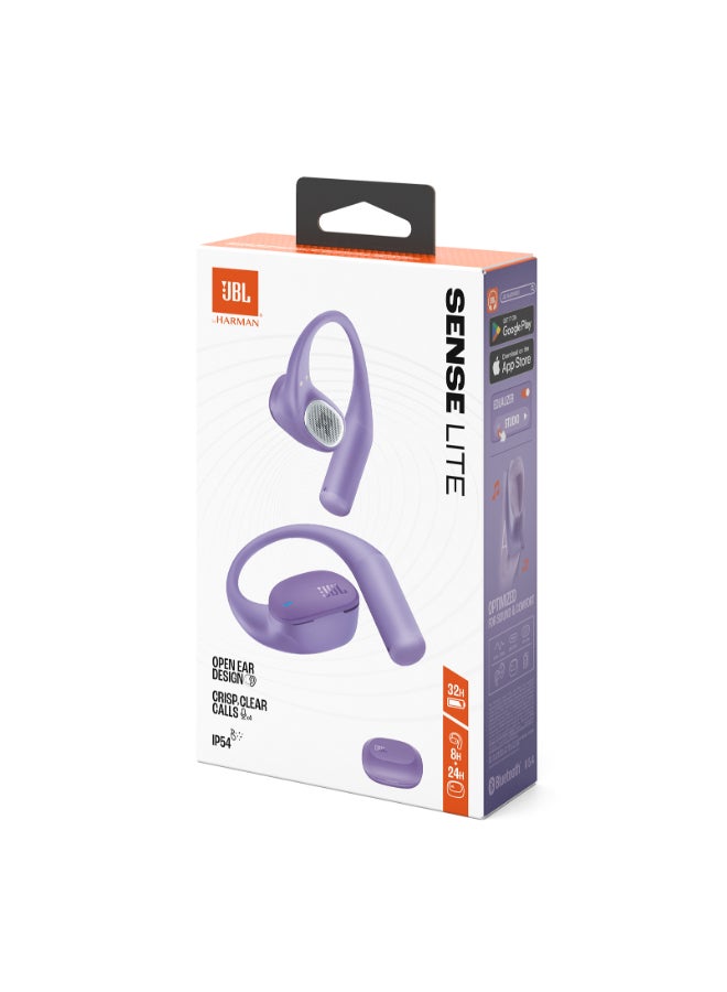 JBL Sense Lite Wireless Earbuds with Open Design and Ear Hook, JBL OpenSound Air Conduction Technology, 32 Hours Operation, Water & Dust Resistant IP54, Purple purple - Image 1