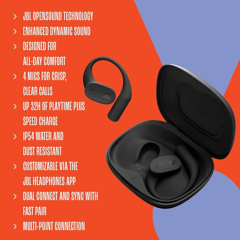 JBL Sense Lite Wireless Earbuds with Open Design and Ear Hook, JBL OpenSound Air Conduction Technology, 32 Hours Operation, Water & Dust Resistant IP54, Beg beige - Image 4