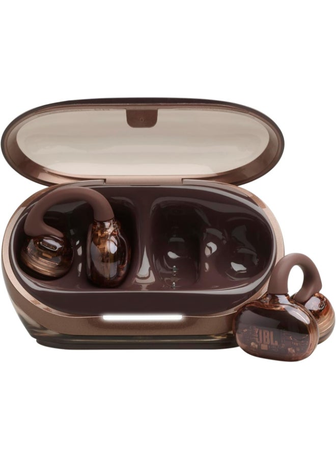 JBL Soundgear Clips True Wireless Open-Ear Headphones, SonicArc Design, Up to 32 Hours Total Playtime, 4 Beamforming Mics, IP54 Water & Dust-Resistant, JBL OpenSound Technology, Ghost Copper Ghost Copper - Image 1
