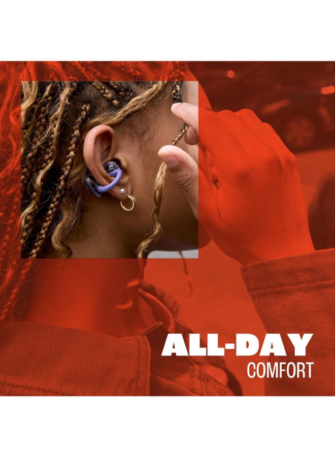 JBL Soundgear Clips True Wireless Open-Ear Headphones, SonicArc Design, Up to 32 Hours Total Playtime, 4 Beamforming Mics, IP54 Water & Dust-Resistant, JBL OpenSound Technology, Ghost Purple Ghost Purple - Image 4