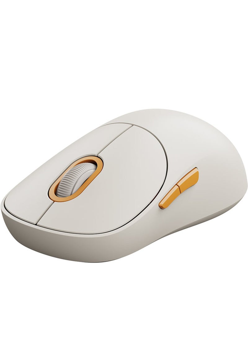 شاومي Wireless Mouse 3, Dual 2.4GHz and Bluetooth, Silent Click, Multi-Device Compatible - White - Image 1