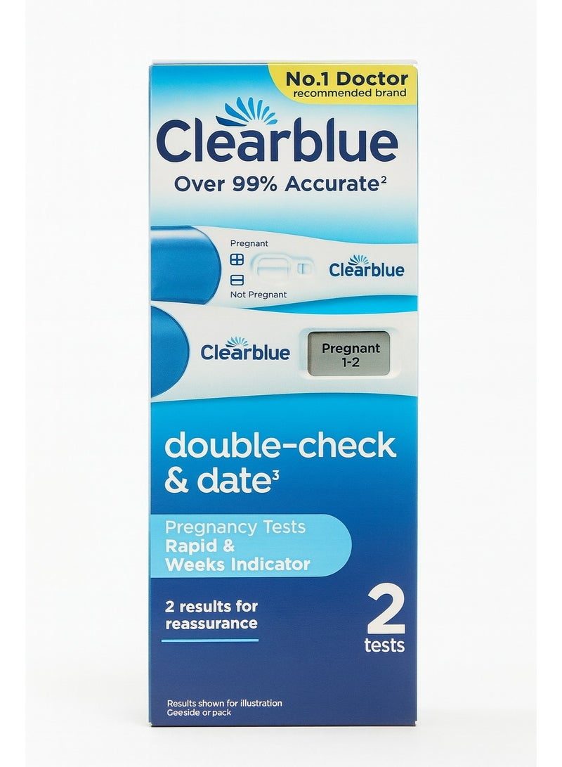 Clearblue Pregnancy Test Double Check And Date Combo Pack - Image 1