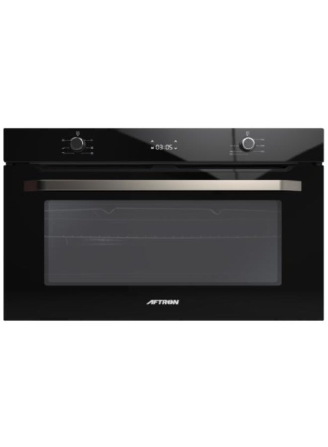 أفترون Bundle 90 x 60 cm Built-in Electric Oven (AFBO90BLK, Black) + 90 cm Built-in Gas Hob (AFHOB9060, Black) + 90 cm Built-in Chimney Hood (AFHOOD90, Silver) AFBO90BLK + AFHOB9060 + AFHOOD90 black - Image 2