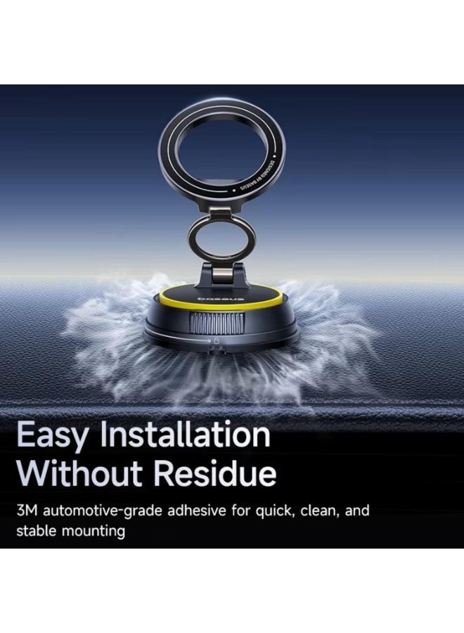 بيسوس PrimeTrip VC2 Flex Magnetic Car Mount – 35N Strong Grip, Vacuum Suction Lock, 720° 3-Axis Adjustment, Universal MagSafe/Android Car Phone Holder Grey - Image 2