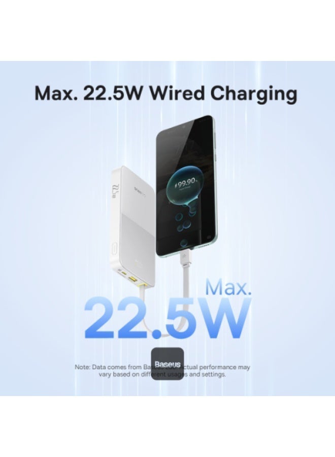 بيسوس بانك طاقة EnerFill Bipow2 Pro سعة 10000mAh – شحن سريع 22.5W USB-C PD، كابل مدمج، شاشة رقمية، معتمد من شركات الطيران - Image 5