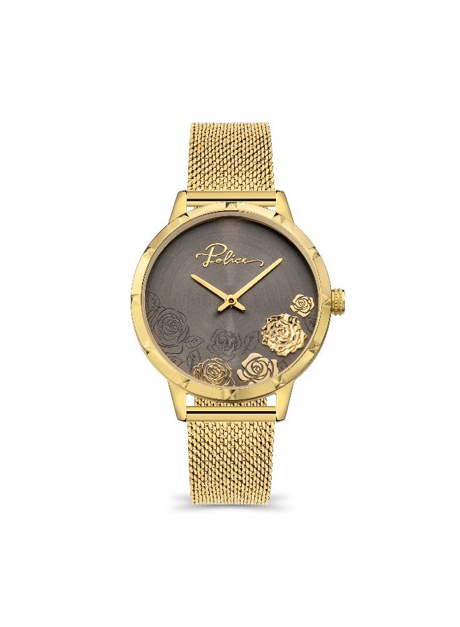 POLICE Women's Marietas Grey Dial Gold Stainless Steel Bracelet Analog Watch - 36Mm - Image 1
