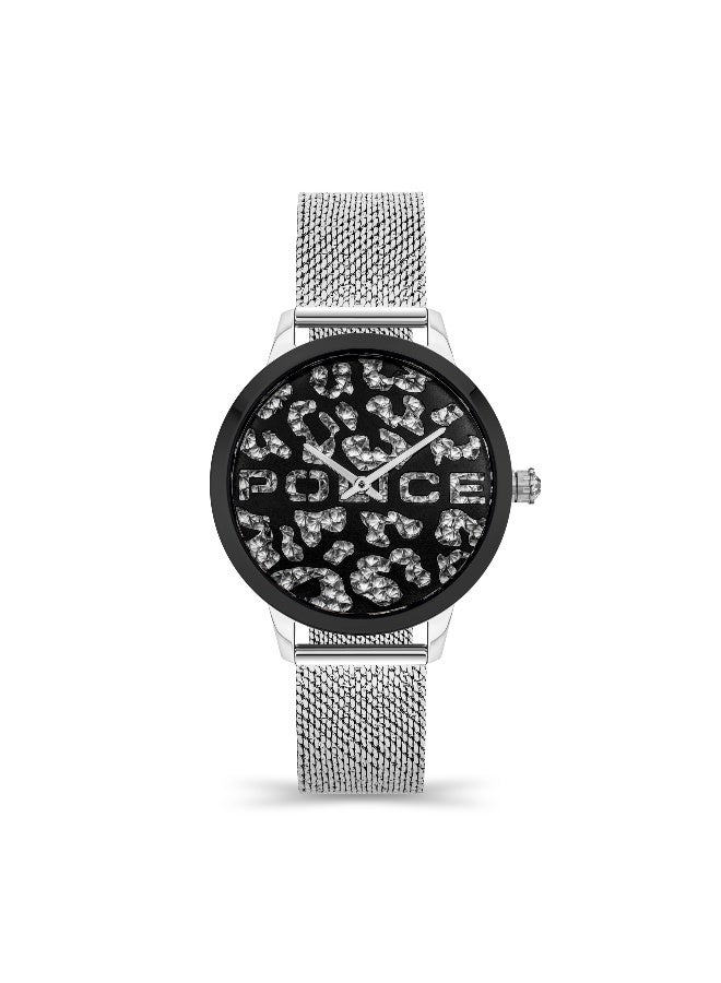 POLICE Women's Bagan Black Dial Silver Stainless Steel Bracelet Analog Watch - 36Mm - Image 1