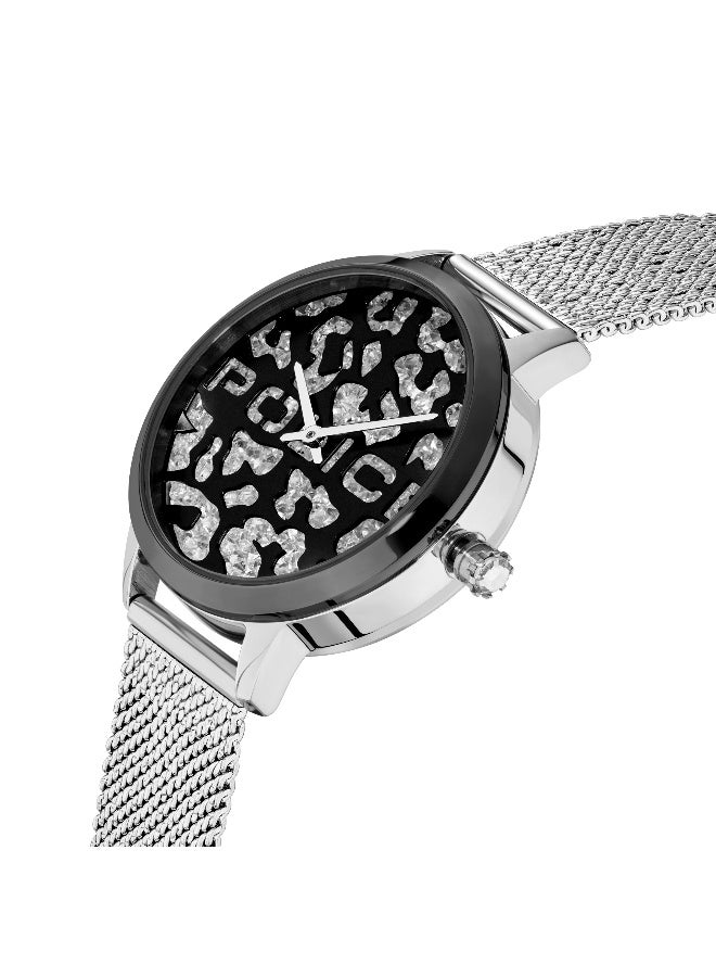 POLICE Women's Bagan Black Dial Silver Stainless Steel Bracelet Analog Watch - 36Mm - Image 2