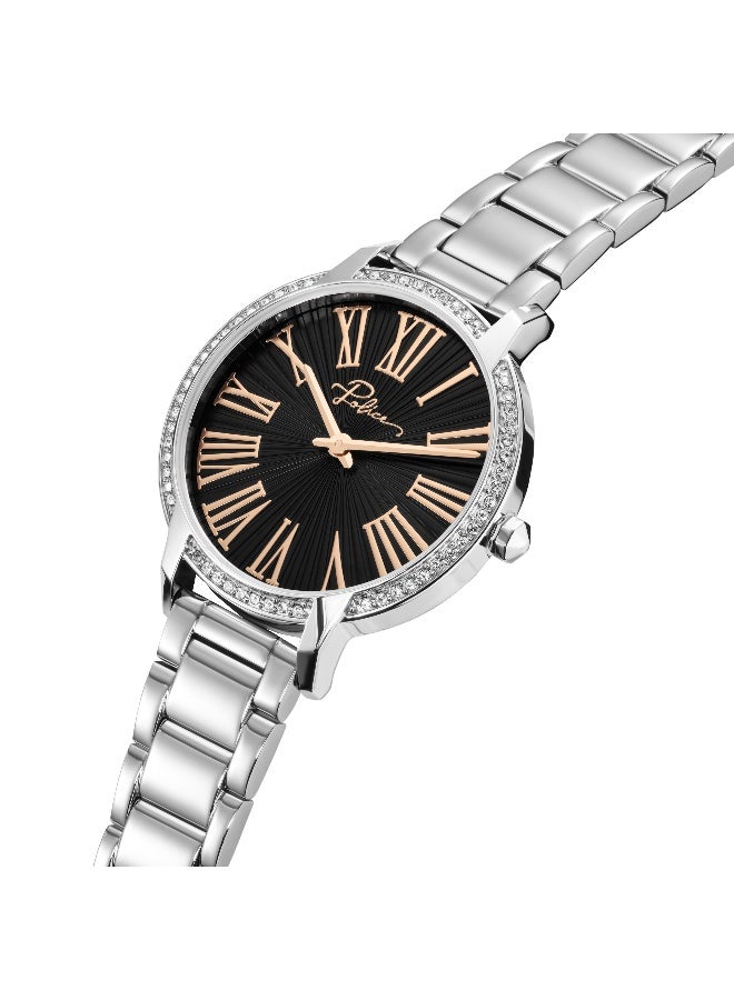 POLICE Women's Nadu Black Dial Silver Metal Bracelet Multifunction Watch - 34Mm - Image 2