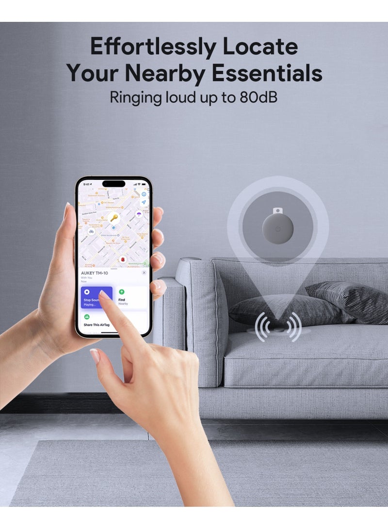 Aukey Track Mate, Smart Bluetooth Tracker, Replaceable Battery, 6 Month Battery Life TM-10 - Grey - Image 4