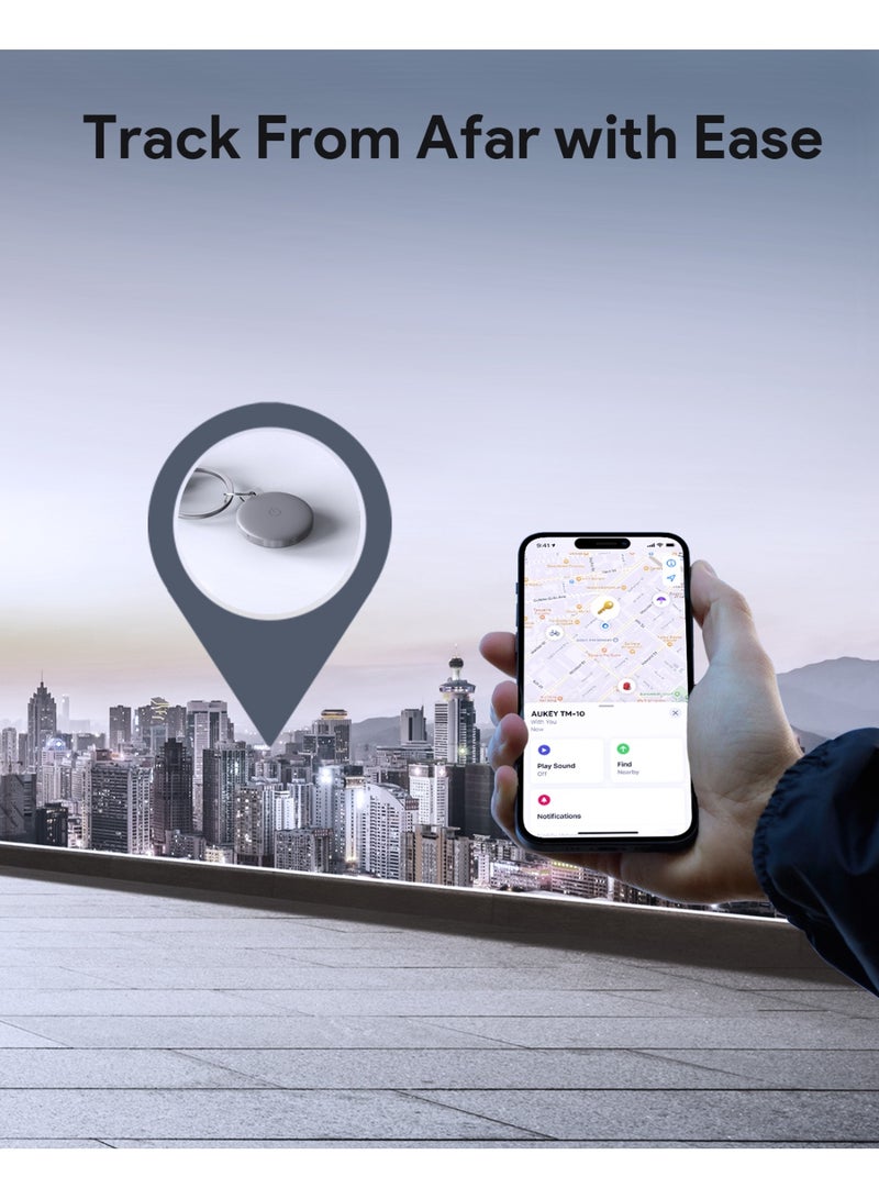 Aukey Track Mate, Smart Bluetooth Tracker, Replaceable Battery, 6 Month Battery Life TM-10 - Grey - Image 5