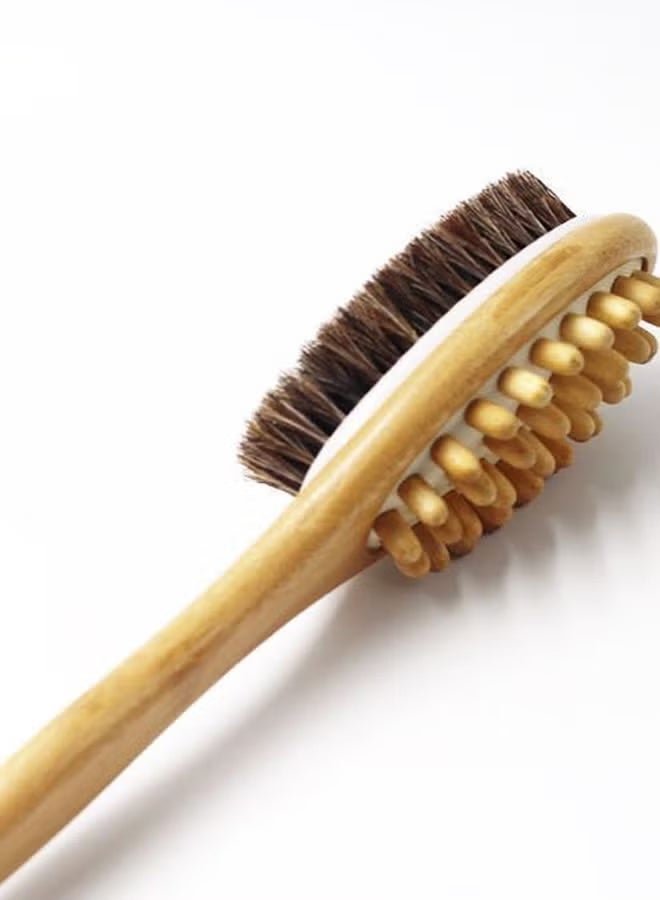 بيوتي جيفت فرشاة استحمام مزدوجة من الخيزران بيج/بني 35x7.5 سم