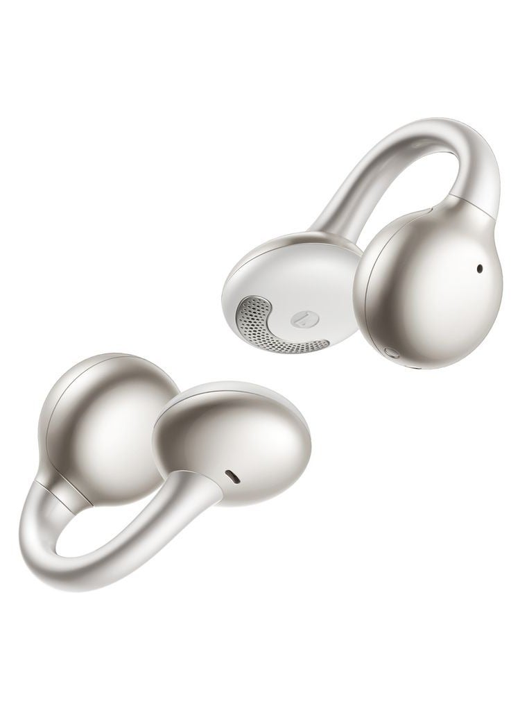 جوي روم Openfree OE3 Open Ear Wireless Earbuds with Bass Boost, Ai-Enchanced Clear Calls, 13mm Dynamic Drivers, Dual Device Connection, All-Day Comfort Fit, Smart Touch Control, Upgraded Bluetooth 5.4, 25H Playtime - Customization via App Pearl Silver - Image 2