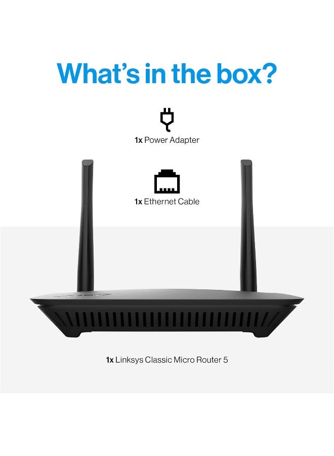 LINKSYS WiFi 5 Router with 1,500 Sq. ft Coverage, Supports 20+ Devices, Speeds up to 1.2Gbps - 2024 Release black - Image 5