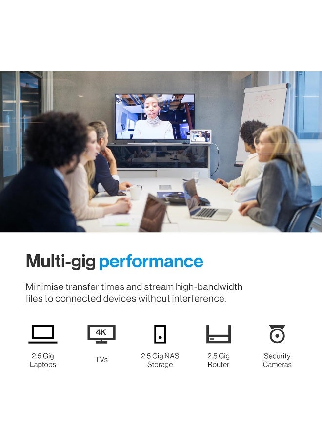 LINKSYS 8-Port 2.5G Multi-Gig Unmanaged Switch - Energy-Efficient Ethernet with Fanless Design black - Image 3