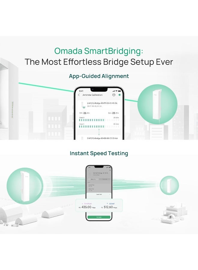 تي بي لينك مجموعة جسر Omada EAP215 - جسر لاسلكي نقطة إلى نقطة بتردد 5 GHz وسرعة 867 Mbps مع نقطة وصول بعيدة المدى - Image 5