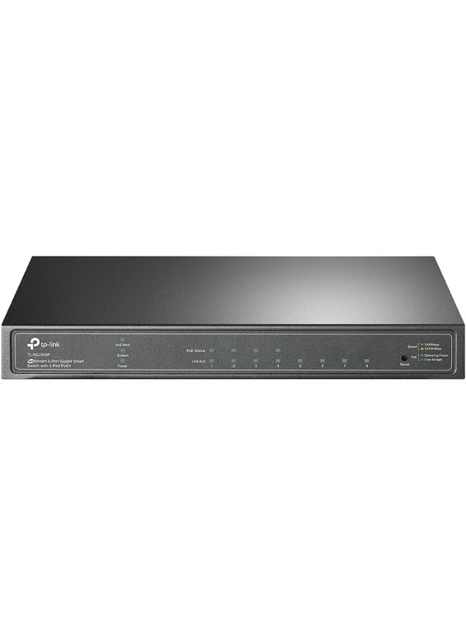 تي بي لينك TL-SG2008P Jetstream 8-Port Gigabit Smart Managed PoE Switch with 4 PoE+ Ports Black - Image 1
