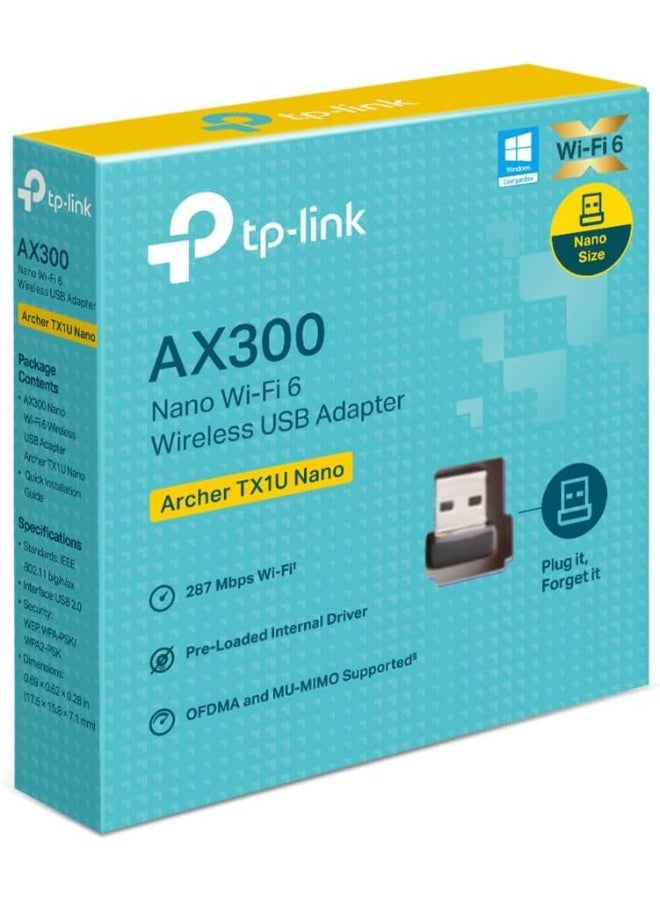 تي بي لينك محول USB Archer TX1U Nano AX300 Mbps Wi-Fi 6 - تصميم مدمج وسهل الاستخدام لنظامي Windows وLinux - Image 5
