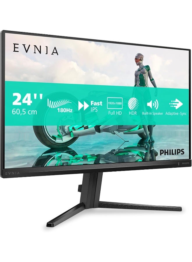 Philips Evnia 24M2N3200S 24-Inch FHD Gaming Monitor with 180Hz Refresh Rate and FreeSync Technology black - Image 1