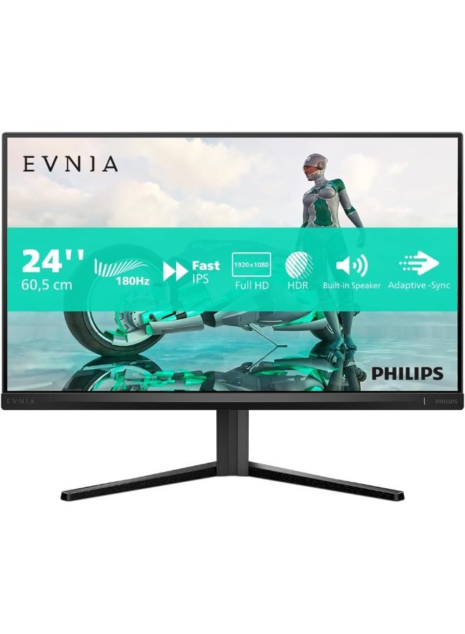 Philips Evnia 24M2N3200S 24-Inch FHD Gaming Monitor with 180Hz Refresh Rate and FreeSync Technology black - Image 2