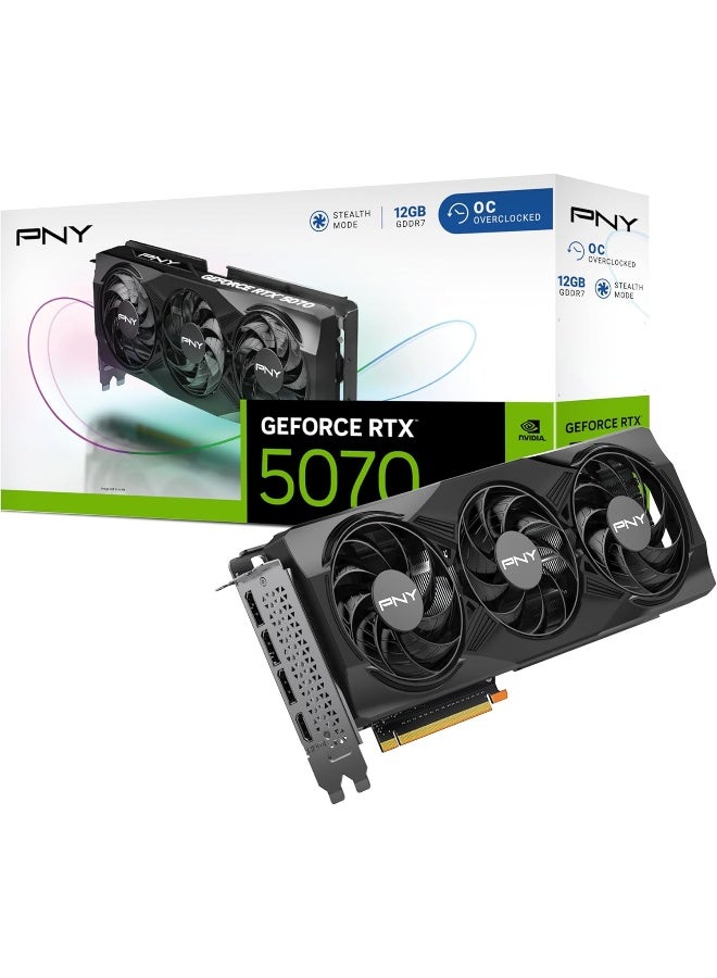 بي إن واي بطاقة الرسوميات GeForce RTX 5070 12GB OC DLSS 4 ثلاثية المراوح - Image 1