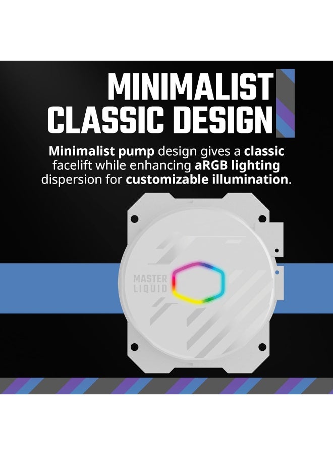 كولر ماستر ماستر ليكويد 360L كور وايت 360 مم مبرد سائل مغلق AIO - Image 3