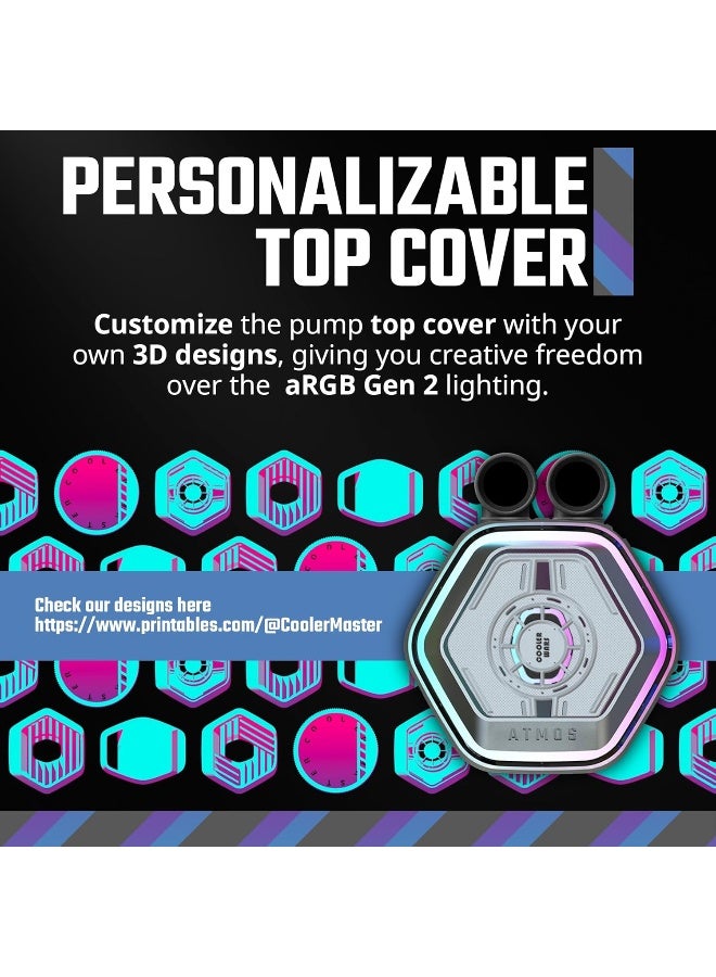كولر ماستر ماسترليكويد 360 أتموس أبيض ARGB مبرد سائل AIO مع مراوح Sickleflow Edge PWM ومشعاع 360 مم - Image 3