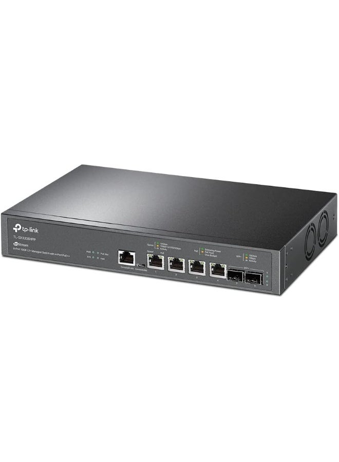 تي بي لينك TL-SX3206HPP 6-Port 10G L2+ Managed PoE Switch with 4 PoE++ Ports and 2 SFP+ Slots Black - Image 2