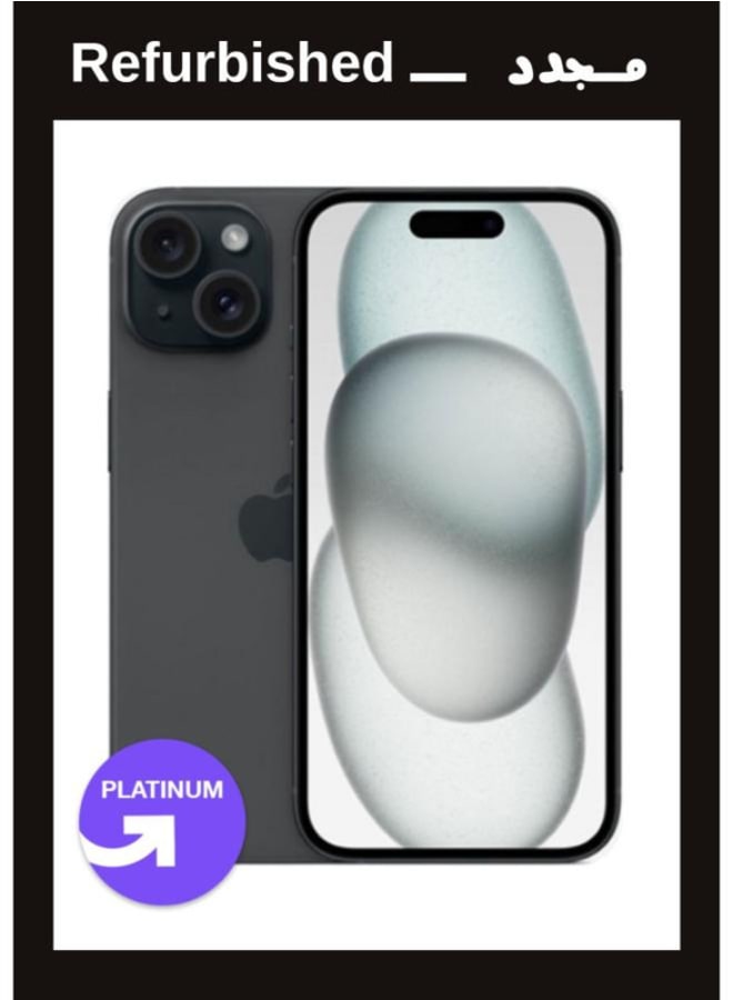 Apple IPhone 15 + 128GB 6R Dual Black , Local Warranty |Platinum Grade| UPGRADE Refurbished
